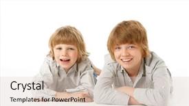  Presentation with stomach - Cool new presentation theme with two young boys lying on stomach in studio backdrop and a lemonade colored foreground