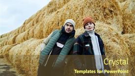  Presentation with modern - PPT theme with two-young-confident-workers background and a  colored foreground