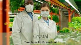  Presentation with lettuce - Amazing slide set having two-young-contemporary-agroengineers backdrop and a mint green colored foreground