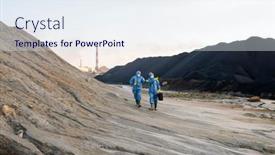  Presentation with hill - PPT theme featuring two-young-contemporary-ecologists background and a sky blue colored foreground