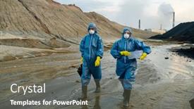  Presentation with polluted - Cool new PPT theme with two-young-contemporary-female-scientists backdrop and a gray colored foreground