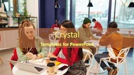  Presentation with intercultural - Amazing slide deck having two-young-contemporary-intercultural-businesswomen backdrop and a red colored foreground