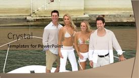  Presentation with yacht - PPT theme consisting of  background and a  colored foreground