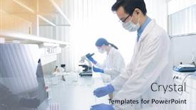  Presentation with coats - Beautiful presentation theme featuring two-young-doctors-in-white backdrop and a lemonade colored foreground