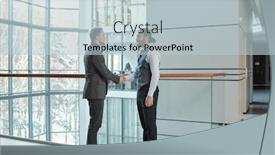  Presentation with partners - PPT theme enhanced with two-young-elegant-business-partners background and a lemonade colored foreground