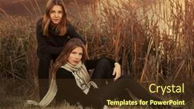  Presentation with black girls - Beautiful theme featuring two-young-fashion-girls backdrop and a tawny brown colored foreground