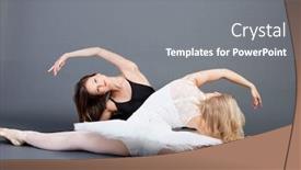  Presentation with ballet - Presentation consisting of two-young-female-ballet-dancers background and a gray colored foreground