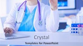  Presentation with tests - Colorful theme enhanced with two-young-female-doctors backdrop and a light blue colored foreground