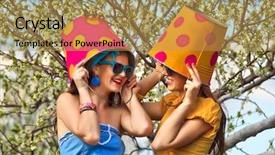  Presentation with heads - Amazing presentation having two young female with buckets on their heads on garden backdrop and a yellow colored foreground