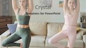  Presentation with females - PPT theme enhanced with two-young-fit-and-active background and a light gray colored foreground