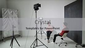 Presentation with friendly - Amazing slide set having two-young-friendly-vloggers-discussing backdrop and a light gray colored foreground