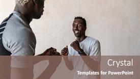  Presentation with african american men - PPT theme having two-young-handsome-african-american background and a violet colored foreground