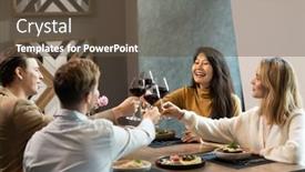  Presentation with intercultural - Slide deck consisting of two-young-intercultural-couples background and a tawny brown colored foreground