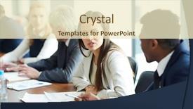  Presentation with intercultural - Beautiful PPT theme featuring two young intercultural delegates having backdrop and a cream colored foreground