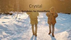  Presentation with moving snow - Amazing presentation design having two-young-intercultural-male-backpackers backdrop and a coral colored foreground