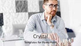  Presentation with chess - Presentation theme consisting of portrait of two young man playing chess background and a lemonade colored foreground