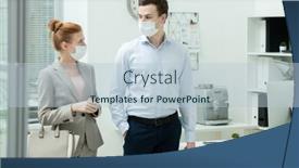  Presentation with managers - Slide deck having two-young-managers-in-protective background and a lemonade colored foreground