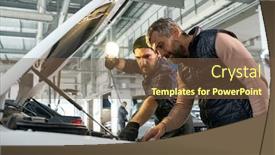  Presentation with diagnostics - Cool new slide deck with two-young-men-bending-over backdrop and a tawny brown colored foreground