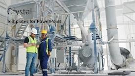  Presentation with multicultural - Slides having two-young-multicultural-colleagues background and a light gray colored foreground