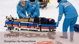  Presentation with belts - Audience pleasing PPT layouts consisting of two-young-paramedics-in-blue backdrop and a coral colored foreground