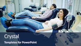  Presentation with blood - Amazing presentation theme having two young people donating blood backdrop and a navy blue colored foreground