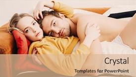  Presentation with team people hugging - Presentation theme with love are hugging love affair background and a coral colored foreground