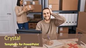  Presentation with angry people - Theme having two-young-people-working background and a  colored foreground