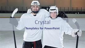 Presentation with ice rink - Theme consisting of two-young-professional-hockey-players background and a sky blue colored foreground