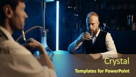  Presentation with hookah - Slides enhanced with two-young-stylish-man-relax background and a tawny brown colored foreground