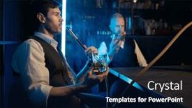  Presentation with hookah - Slide set featuring two-young-stylish-man-relax background and a navy blue colored foreground