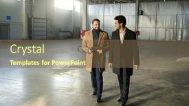  Presentation with successful - Slides enhanced with two-young-successful-entrepreneurs and a  colored foreground