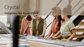  Presentation with consulting - Cool new PPT layouts with two-young-trainees-of-tailor backdrop and a coral colored foreground