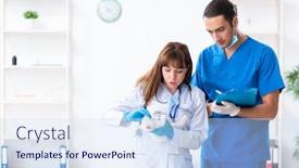  Presentation with vet - Cool new theme with two-young-vet-doctors-examining backdrop and a sky blue colored foreground