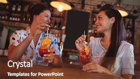  Presentation with underage drinking two teenagers having - Presentation theme consisting of two young women having cocktail background and a tawny brown colored foreground
