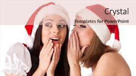  Presentation with costume - Colorful PPT layouts enhanced with two young women in santa backdrop and a  colored foreground