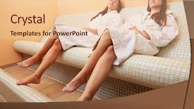  Presentation with two black women - PPT layouts having two young women on heated background and a lemonade colored foreground