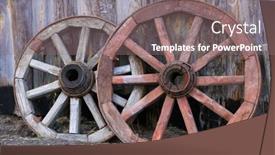  Presentation with wall - PPT theme enhanced with twoo-old-wooden-whells background and a gray colored foreground