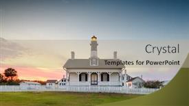  Presentation with lighthouse - Presentation featuring tybee-island-georgia-usa background and a mint green colored foreground