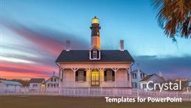  Presentation with lighthouse - Theme enhanced with tybee-island-georgia-usa background and a tawny brown colored foreground
