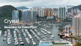  Presentation with typhoon - Beautiful slide deck featuring tyhoon - aberdeen typhoon shelter in hong backdrop and a gray colored foreground