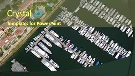  Presentation with typhoon - Beautiful PPT theme featuring tyhoon - aerial view of typhoon shelter backdrop and a tawny brown colored foreground