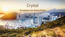  Presentation with typhoon - PPT theme consisting of tyhoon - typhoon shelters in hong kong background and a lemonade colored foreground