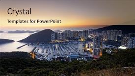  Presentation with typhoon - PPT theme featuring tyhoon - typhoon shelters in hong kong background and a lemonade colored foreground