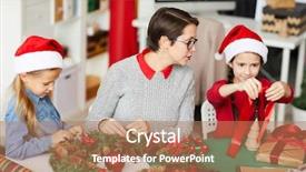  Presentation with consulting - Beautiful presentation theme featuring tying giftboxes while her another backdrop and a coral colored foreground