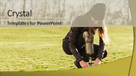  Presentation with prosthesis - Audience pleasing slide deck consisting of tying shoelaces on prosthesis backdrop and a mint green colored foreground