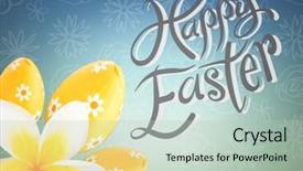  Presentation with blue flower - Cool new theme with type against blue green easter backdrop and a mint green colored foreground