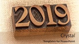  Presentation with end year 2018 - Audience pleasing presentation design consisting of type against burlap canvas sepia backdrop and a red colored foreground