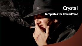  Presentation with cigarette - Theme consisting of type guy smoking a cigarette background and a black colored foreground
