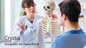  Presentation with injury - PPT theme with type of injury on skeleton background and a  colored foreground