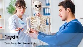  Presentation with injury - Presentation design enhanced with type of injury on skeleton background and a  colored foreground